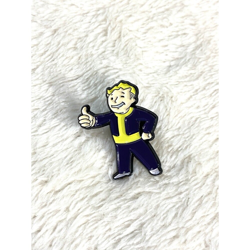 Fallout Vault Boy Mascot Thumbs Up Pin Badges. Fallout 4, New Vegas Lapel Pin